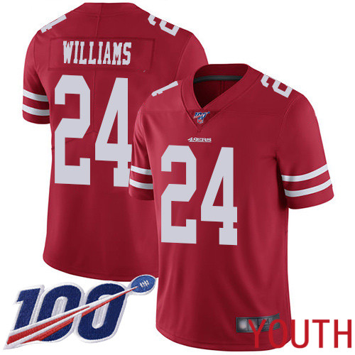 San Francisco 49ers Limited Red Youth K Waun Williams Home NFL Jersey #24 100th Season Vapor Untouchable